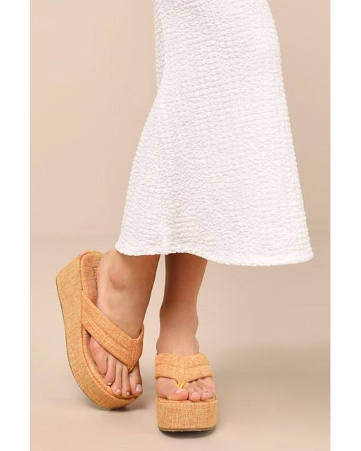 Lulus Pink Averell Woven Platform Thong Sandals