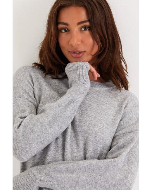 Lulus Gray Autumn Allure Crew Neck Oversized Pullover Sweater