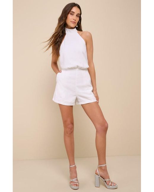 Lulus Natural Moment For Life Halter Romper