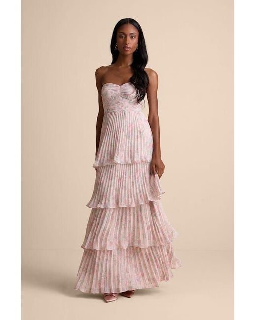seriously sensational light pink strapless tiered maxi dress Seriously Sensational Light Pink Strapless Tiered Maxi Dress