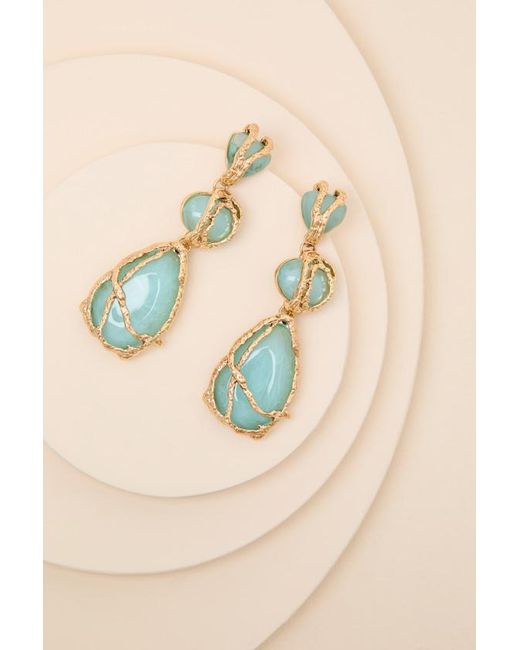 Lulus Blue Wylla Statement Earrings