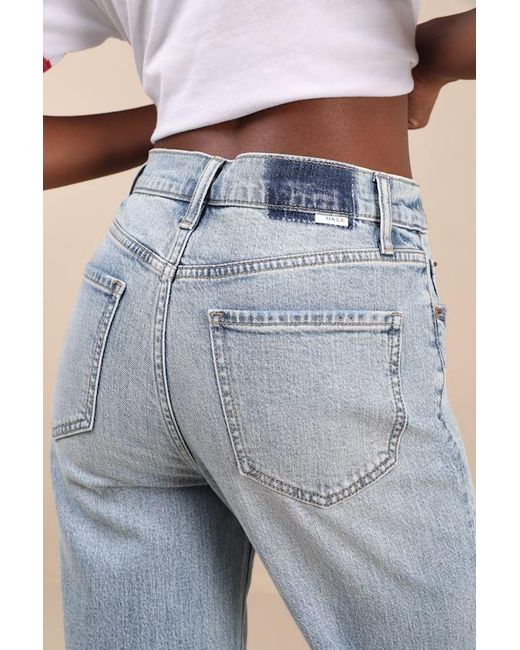 Daze Denim Blue Sundaze Light Wash Denim Straight Leg High-Rise Jeans