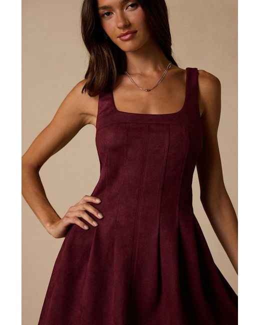 Lulus Red Sedona Suede Mini Dress