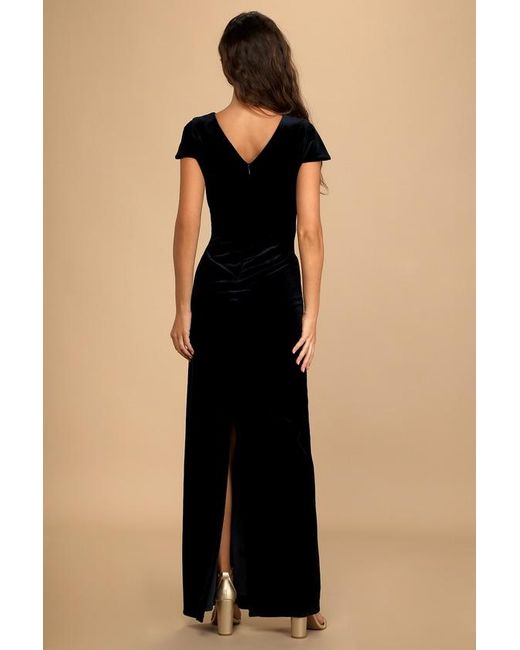 Lulus Natural Feeling Flawless Velvet V-Neck Maxi Dress