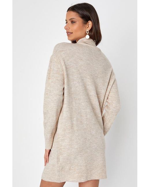 Lulus White Positively Charming Heather Turtleneck Mini Sweater Dress