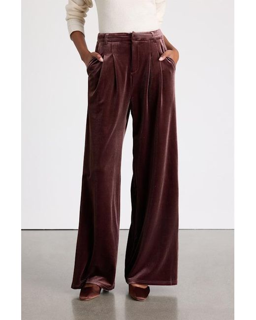 Lulus White Chic Splendor Dark Velvet Pleated High-Rise Wide-Leg Pants