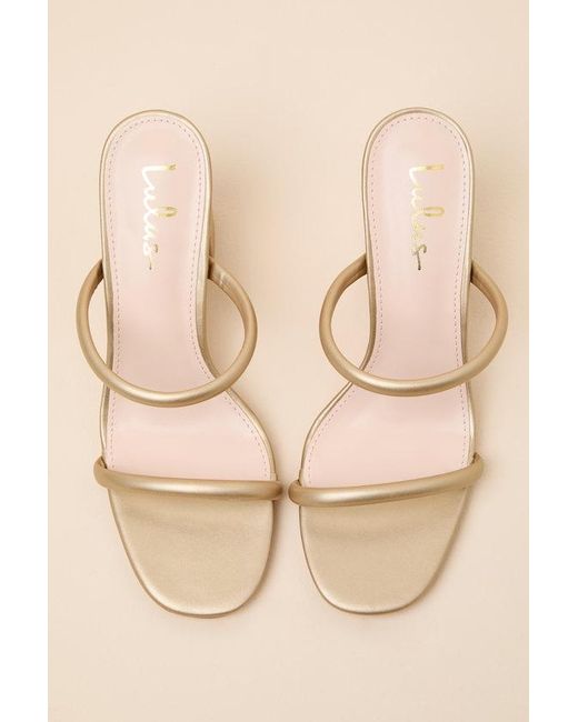 Lulus Natural Addien Champagne High Heel Sandals