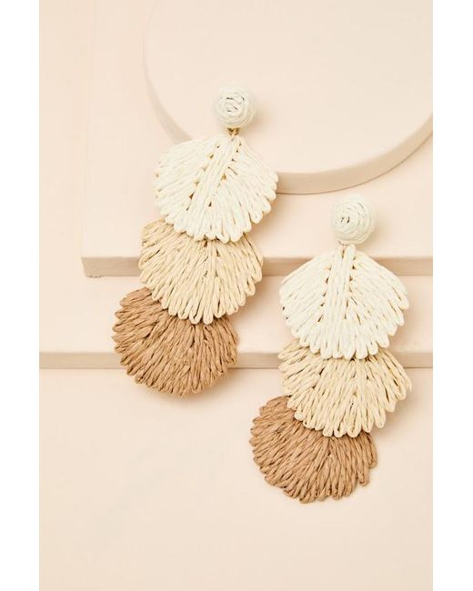 Lulus Natural Brilliana Multi Raffia Statement Earrings