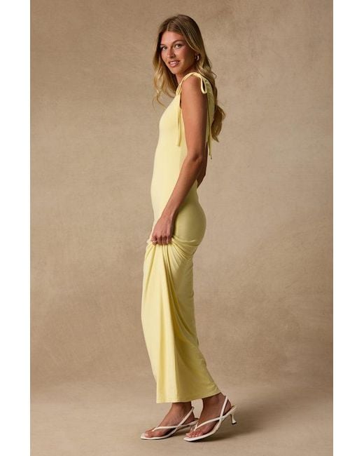 Lulus Natural Anula Pale Jersey Knit Maxi Dress