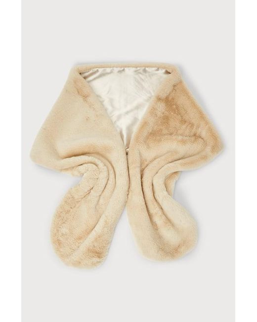 Lulus Blue Fabulous Allure Cream Faux Fur Stole