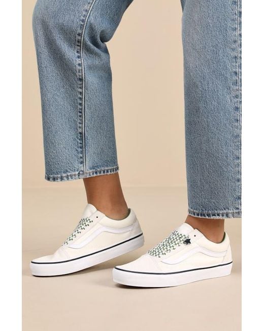 Vans Natural Old Skool Marshmallow And Suede Leather Sneakers