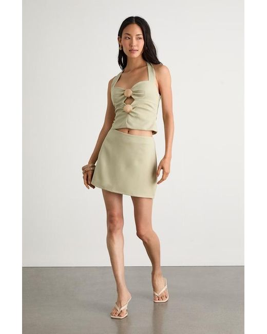 Lulus Natural Wyona High-Rise Mini Skirt