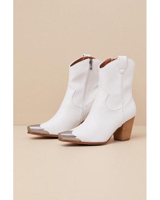 Lulus Natural Naiya Western Ankle Boots