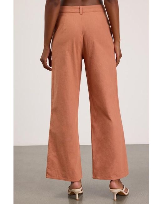 Lulus Brown Tristen Terracotta Embroidered Wide-Leg Pants
