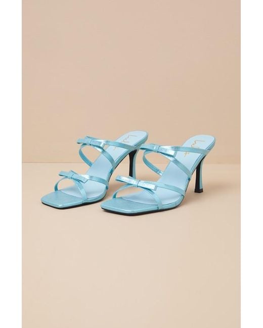 Lulus Black Pascaline High Heel Slide Sandals