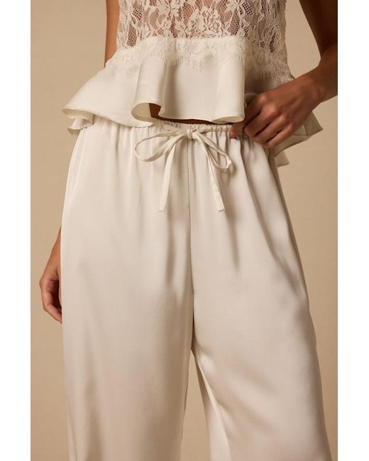 Lulus Natural Willa Satin Pajama Pants