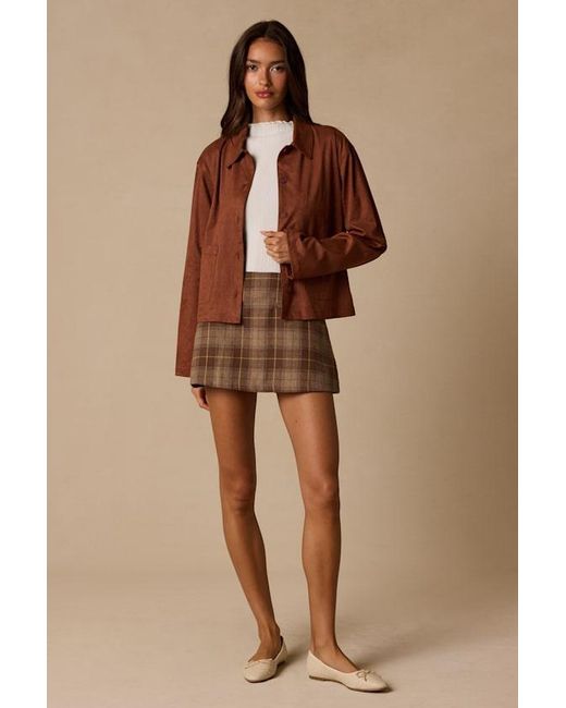 Lulus Brown Hilary Suede Collared Jacket