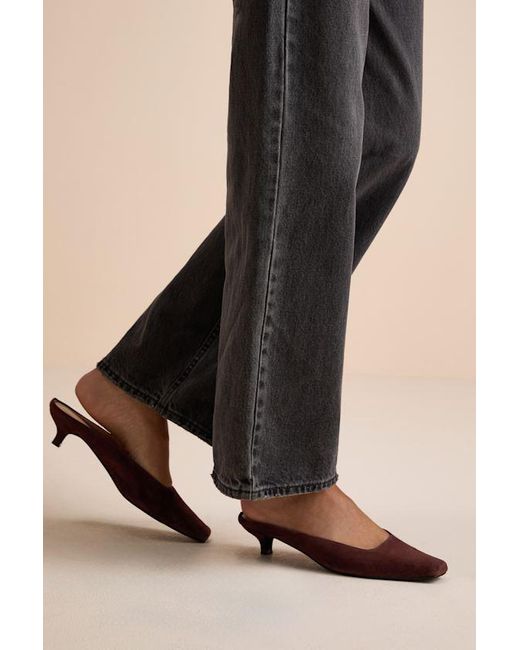 Matisse Natural Classy Cappuccino Suede Leather Kitten Heel Mules