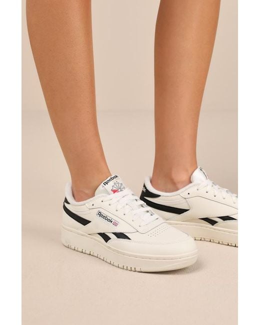 Reebok Gray Club C Double Revenge Chalk And Core Leather Sneakers
