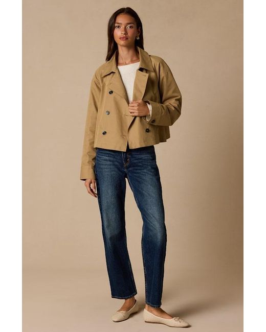 Lulus Blue Thames Cropped Trench Coat
