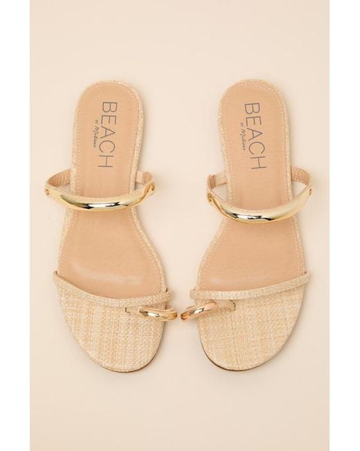 Matisse Vacay Natural Raffia Slide Sandals