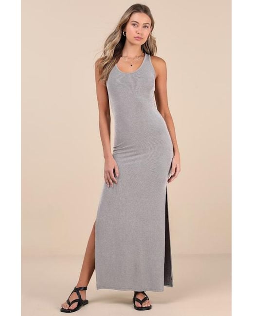 Lulus Natural Relaxed But Not Least Ribbed Sleeveless Maxi Dress