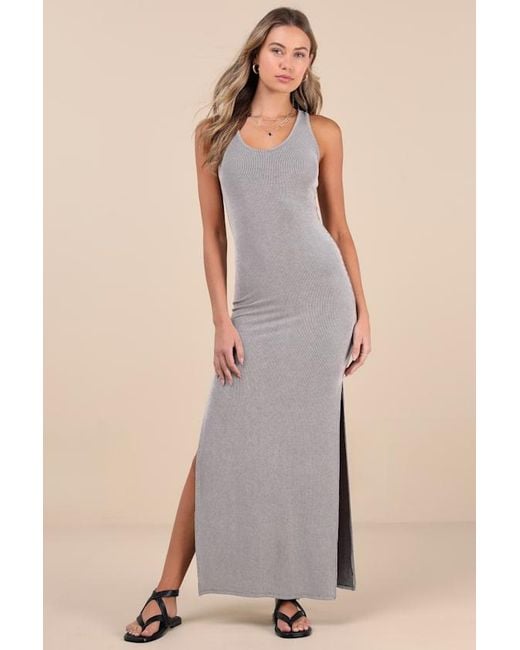Lulus Natural Relaxed But Not Least Ribbed Sleeveless Maxi Dress