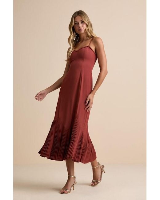 Lulus Multicolor Channa Pleated Hem Midi Dress