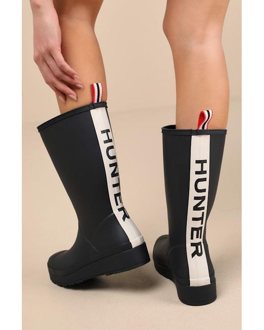 Hunter Black Original Play Tall Boot Boots Women's PLAY™ Tall Logo