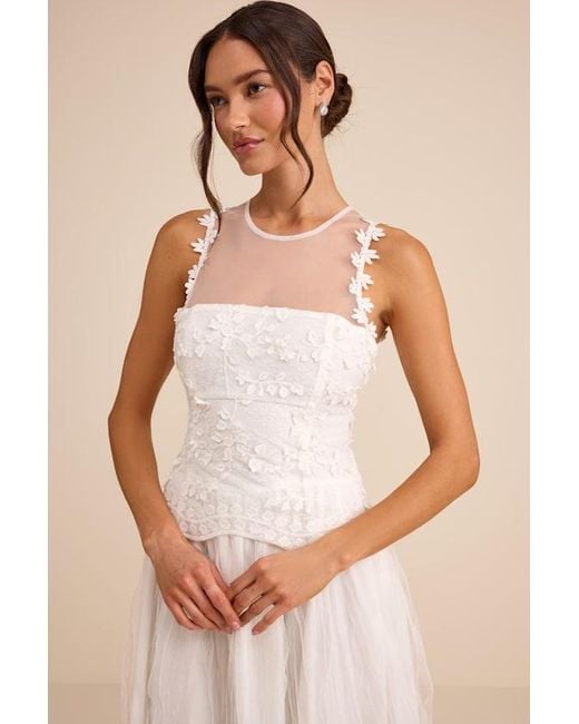 Lulus Natural Bina Embroidered Sleeveless Midi Dress