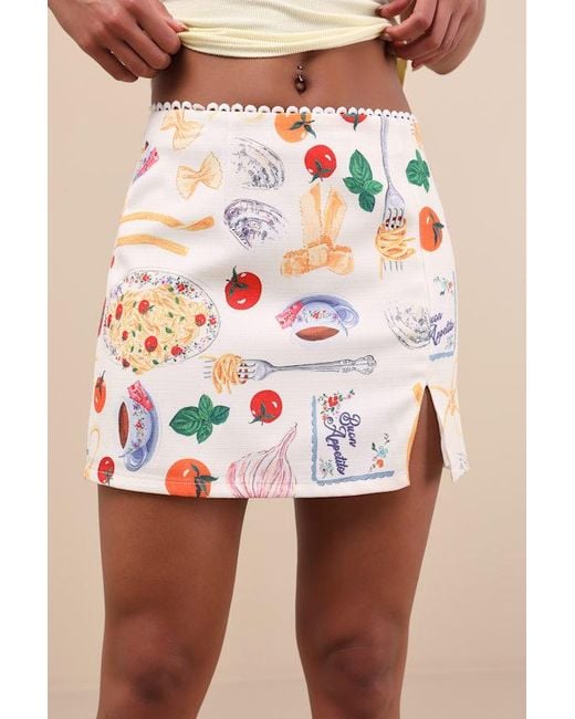 Lulus Black Adelma Multi Print Mini Skirt
