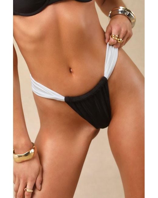 Dippin' Daisy's Black Slay And Cinched Cheeky Bikini Bottoms