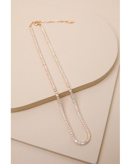 Lulus Brown Acaria 14Kt Rhinestone Tennis Necklace