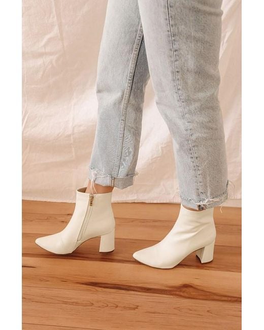 Lulus White Sarai Off Pointed-Toe Ankle Booties
