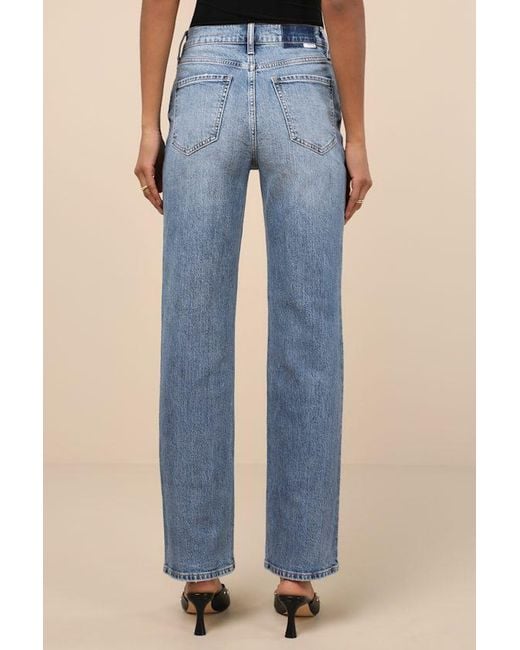 Daze Denim Blue Sundaze Light Wash Denim High-Rise Straight Leg Jeans