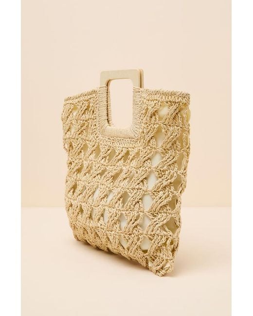 Lulus Brown Kenley Raffia Tote Bag