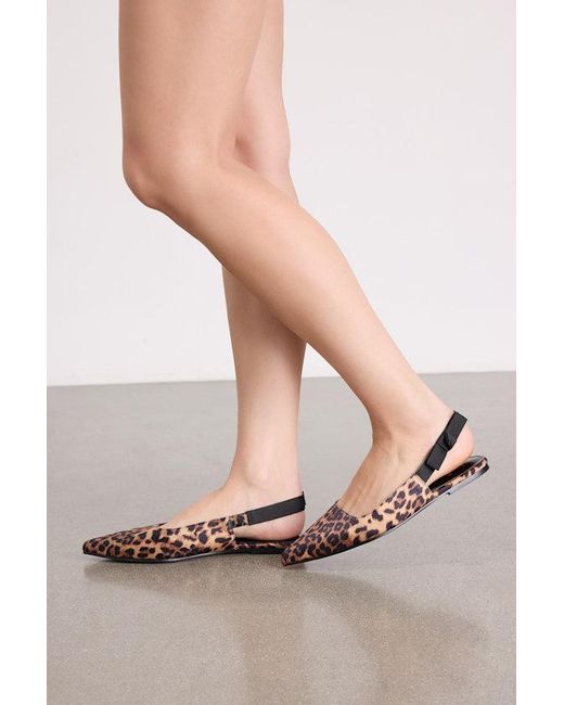 Lulus Natural Brianna Leopard Pointed-Toe Slingback Flats