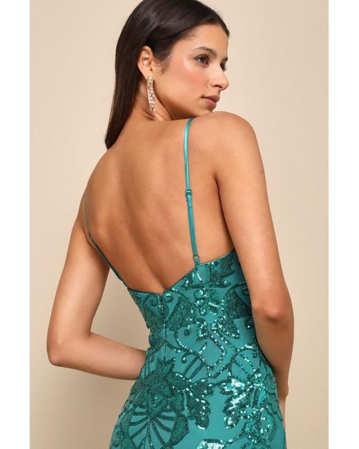 Lulus Blue Made For Magic Sequin Mermaid Maxi Dress