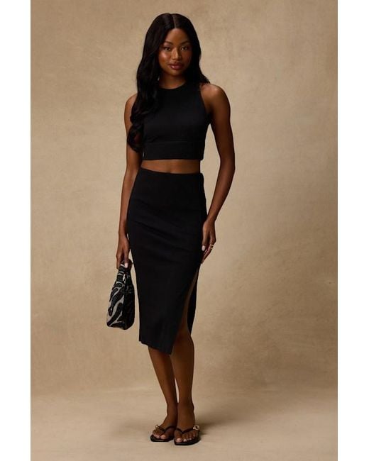 Lulus Black Absolute Edge Sleeveless Two-Piece Bodycon Midi Dress