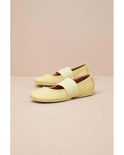 Camper Yellow Right Leather Ballet Flats