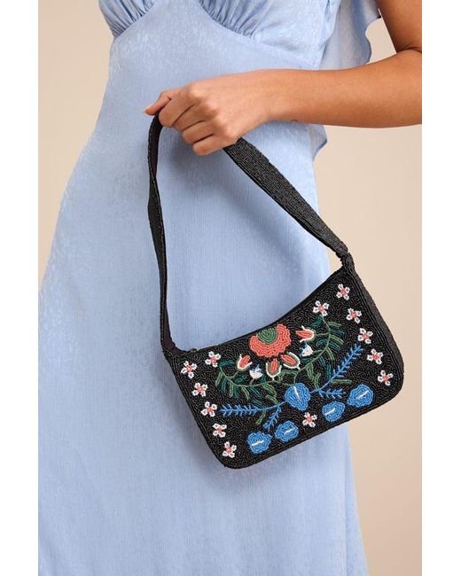 Lulus Blue Raadha Multi Beaded Shoulder Bag