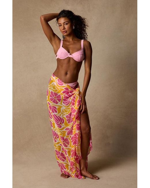 Lulus Brown Groovee Floral Print Swim Cover-Up