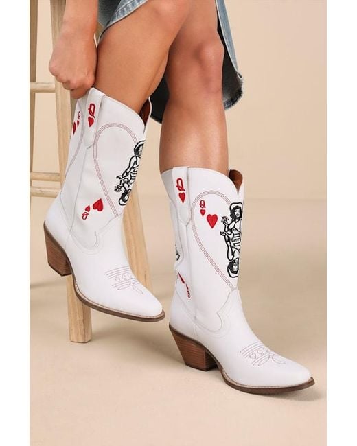 Dingo Pink Queen A Hearts Leather Knee-High Western Boots