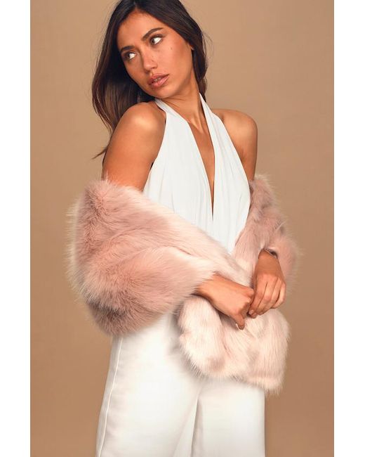 Lulus Multicolor Demure And Dreamy Faux Fur Stole
