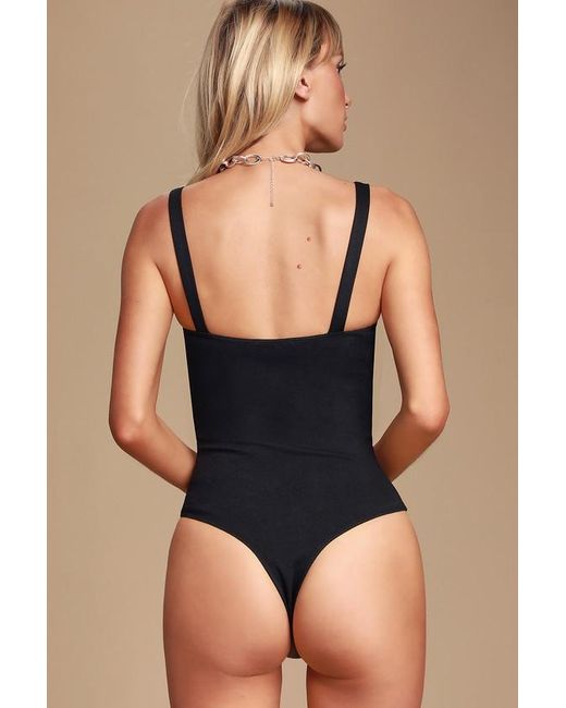 Lulus Black Xoxo Sleeveless Bodysuit