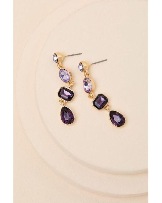Lulus Natural Precise Radiance Rhinestone Drop Earrings