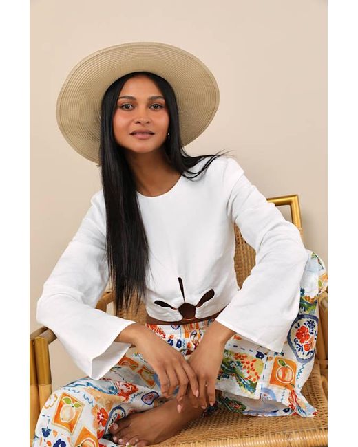 Lulus White Sun Type Of Wonderful Natural Shimmery Straw Fedora Hat