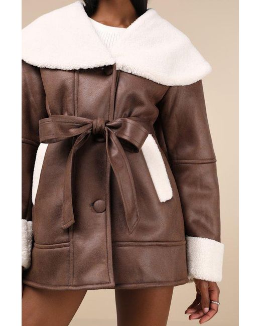The Frolic White Paris And Oversized Shearling Jacket