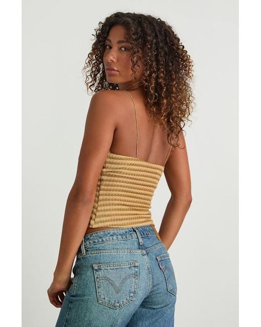 Lulus Blue Jimena Striped Knit Ruched Cami Top