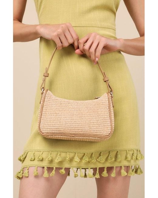 Lulus Yellow Tailani Raffia Shoulder Bag